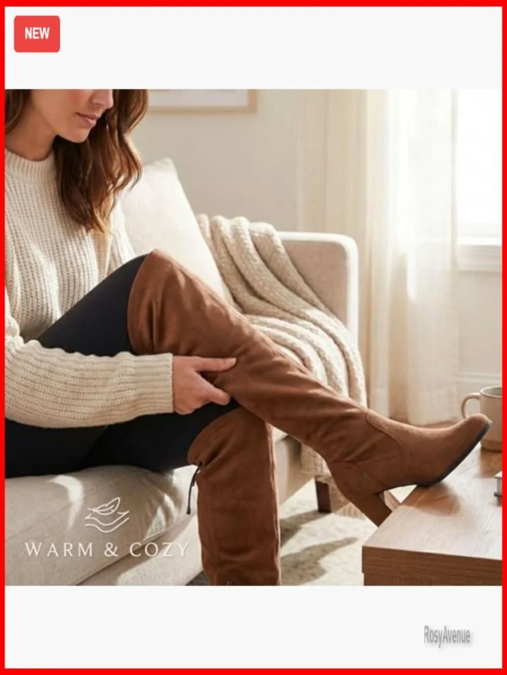 Women's Over-the-Knee Boots with Chunky Heel, Vegan Suede, True to Size